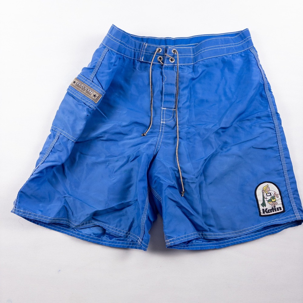 Vintage Katin Board Shorts Mens 34 Blue Heritage Surf Trunks California Retro